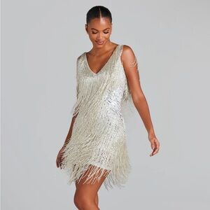 Nadine Merabi SADIE SILVER DRESS